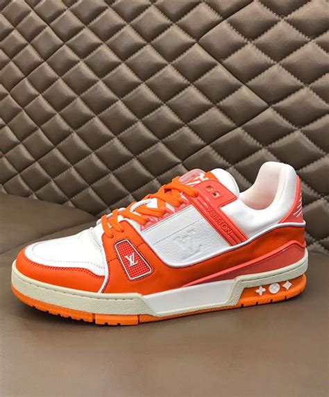 lv orange sneakers|lv trainer sneaker orange.